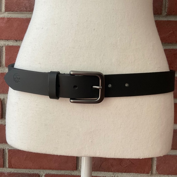 NEW Timberland Black Leather Men’s Adjustable  Belt Size 40 Made in U.S.A. NWOT - Picture 1 of 10